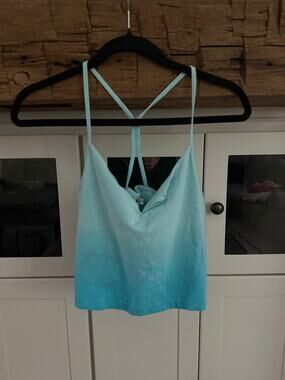 PINK Victoria's Secret Ombre Blue Cropped Cami Tank NWT Large Y2K
